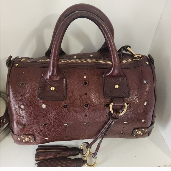 Like New!Marc Jacob's ( Made in Italy), Laser Cut Brigittte Brown Satchel bag - Picture 1 of 14